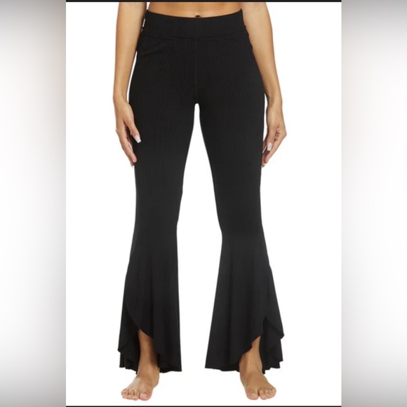 Free People Movement Low & Flow Black Flare Pants Medium - Picture 2 of 5